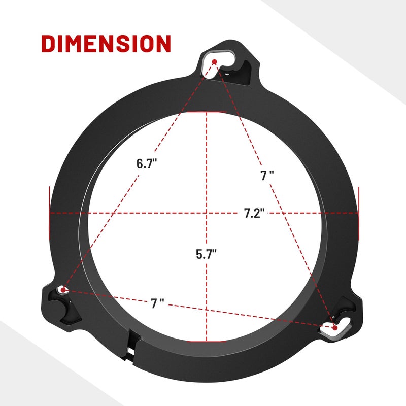 RED WOLF Aftermarket 6.5 inch Speaker Adapter Spacers Ring Bracket Mounting+Speaker Wire Harness Replacement for Nissan Murano Sentra 2000-2019, Titan 2004-2019, Kia K2 2011+ - Image 4